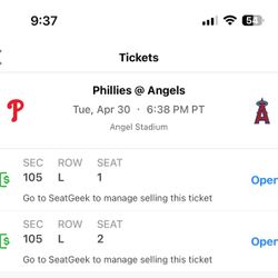 Phillies @ Angels 4/30 