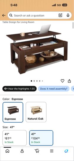 Lift-top coffee table