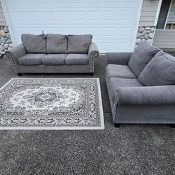 Grey Matching Sofa And Loveseat Delivery Available 🚚