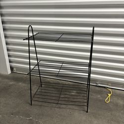 Vintage Mid-Century Modern Metal Wire 3 Tier Record Album Rack Bookshelf Stand