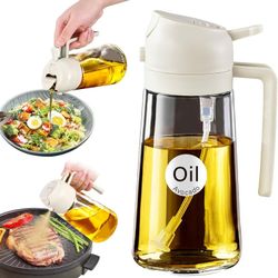 2-in-1 Glass Olive Oil Sprayer & Dispenser, 470ml – Kitchen Gadget for Air Fryer, Salad & BBQ