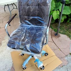 New✅️ PU Leather Mid-Back Task Desk Chair Modern Adjustable