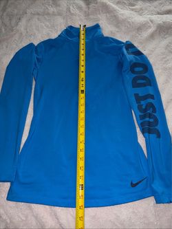 Nike Dri-Fit Women's Athletic 1/4 Zip Pullover Size Small Blue Long Sleeve Top