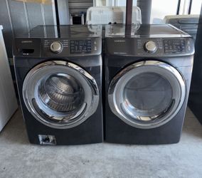 Gray Samsung Washer And Gas Dryer Matching Set