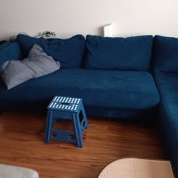 Midnight Blue, Microfiber Sectional 