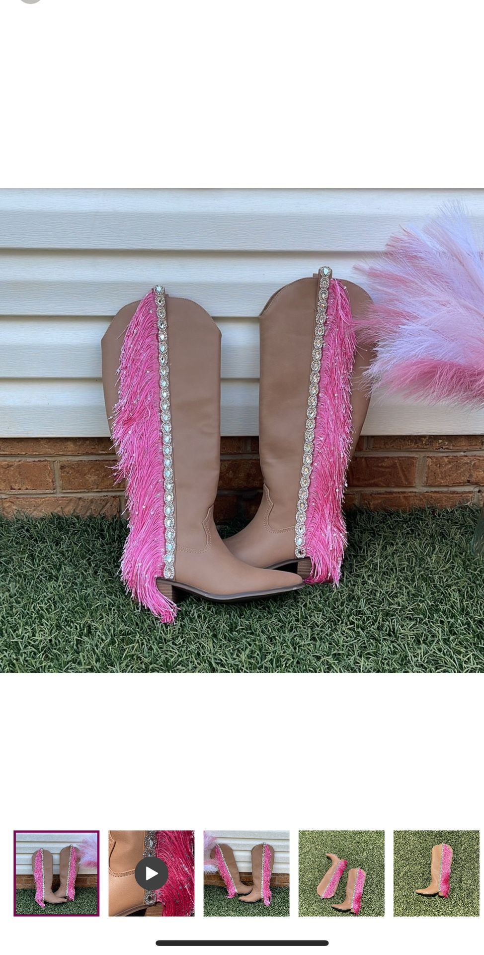 CUSTOM Rhinestone & Fringe Cowgirl Boots