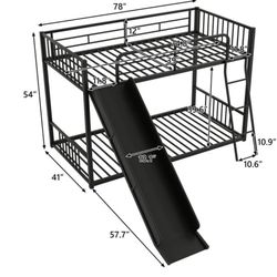 Bunk Bed, Twin Over Twin With Ladder And Slide
