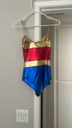 Wonder Woman Halloween costume, blazer and black dress