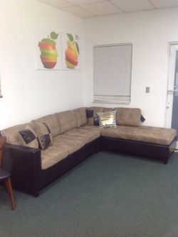 New Black Friday brown microfiber sofa sectional with pillows