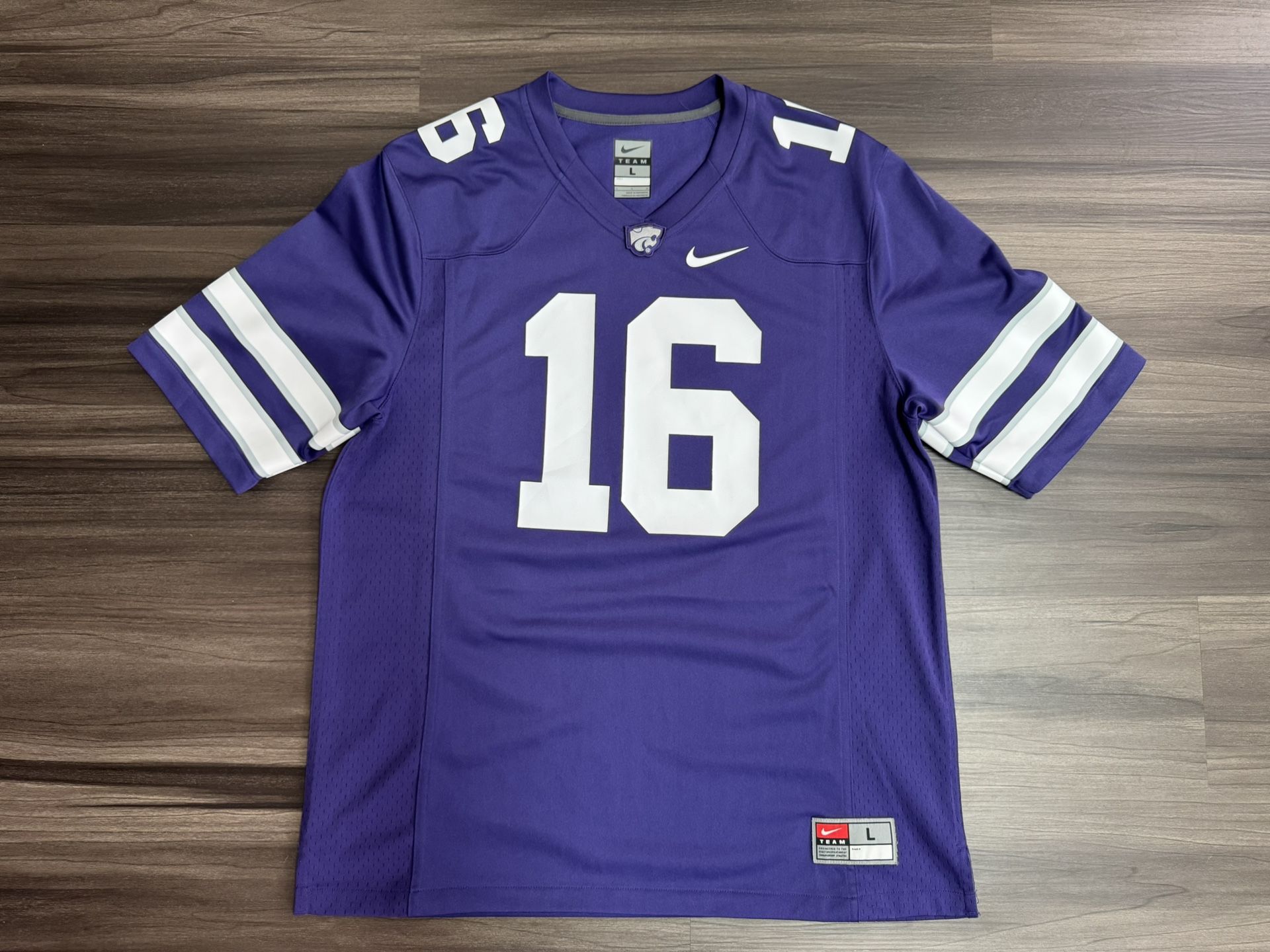 Nike Kansas State K-State Wildcats NCAA Football Purple Jersey #16 Men’s Sz L
