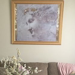Beautiful large framed Athena with gold frame