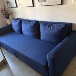 Blue Sleeper Sofa with Storage Full Size