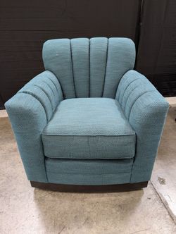 Michael Weiss Vanguard Furniture Teal Geometric Channel Tufted Armchair