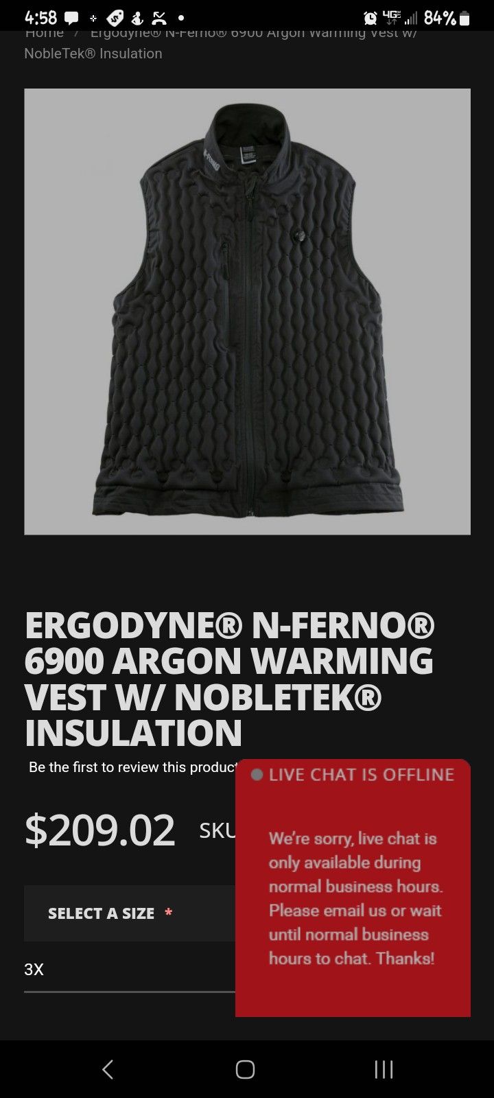 Ergodyne N-Ferno 6900 Extreme Warming Vest