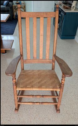 Wood Rocker with Herringbone Seat