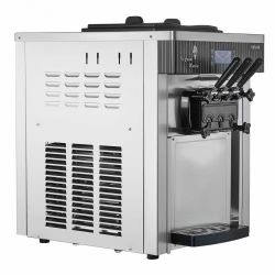 **Commercial Ice Cream Machine, 20-28L/H Yield, 2200W 3-Flavor Countertop Soft Serve Ice Cream Maker with 2 x 6L Hoppers & Hopper Agitation, Pre-Cooli