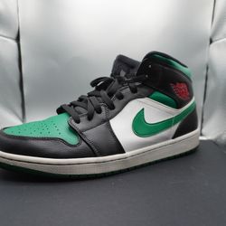 Jordan 1 Mid Green Black Size 13 – Used No Box Cheap