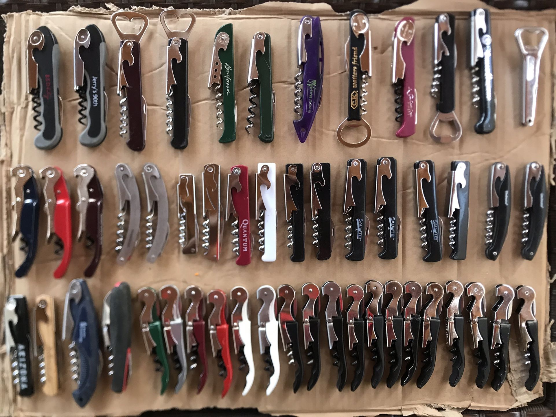 Lot of about 50 Various Corkscrews, Bottle Openers, Multi Purpose Tools