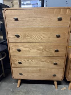 Payment Plan Available! Beautiful Mid Century Modern Style  Blonde Dresser Chest of Drawers MCM Made with Real Wood Construction 