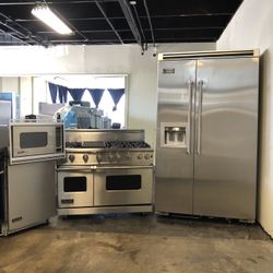 Viking Kitchen Bundle Set Viking 48” Built In Refrigerator Viking 48” Gas Range Stove Viking Dishwasher Viking Built In Microwave 