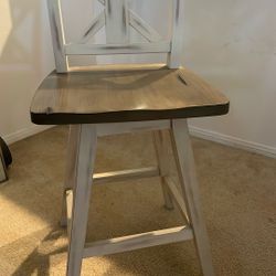 White Wood Bar Stools (2 Pc Set..$25 Each)
