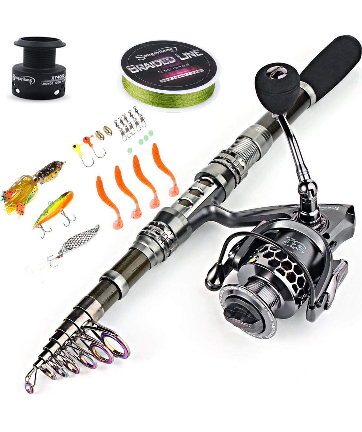 BRAND NEW! in Box Sougayilang Fishing Rod Reel Combo