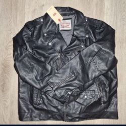 Levis Faux Leather Biker Jacket Black