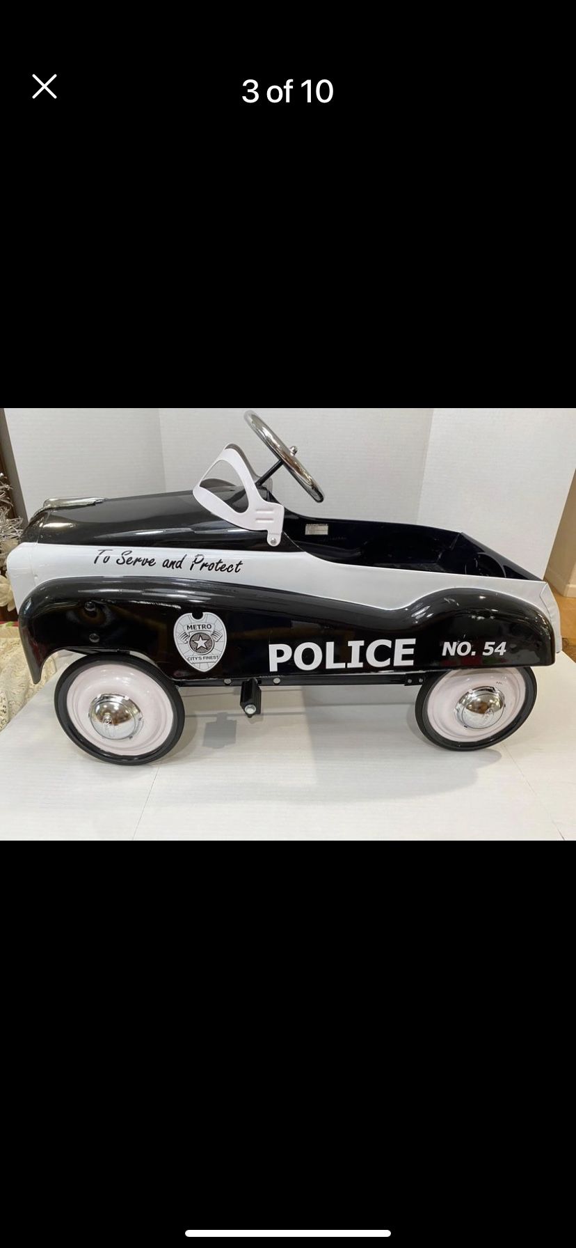 Vintage Police Pedal Car, No.54 "Serve and Protect