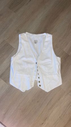Medium white vest button-up top