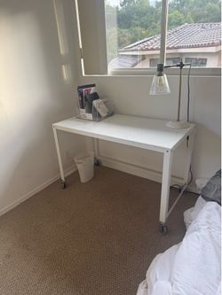 CB 2 desk (metal on wheels)