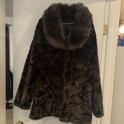 Mens Winter Fur Coat Brown