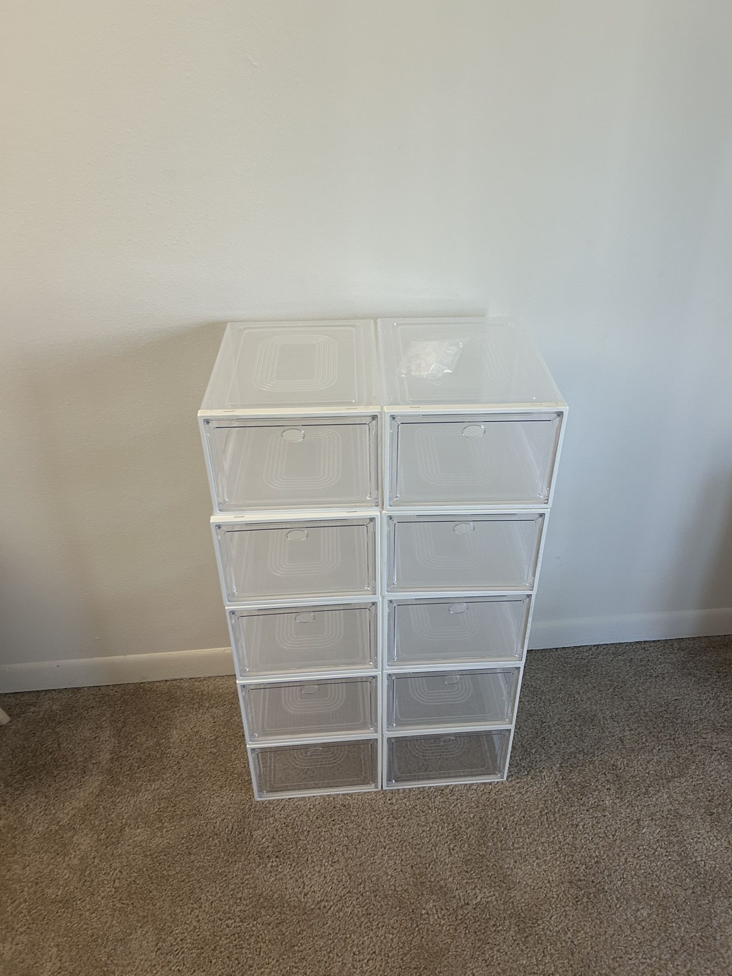 10 Pack Thicken Shoe Organizer Stackable with Magnetic Door,