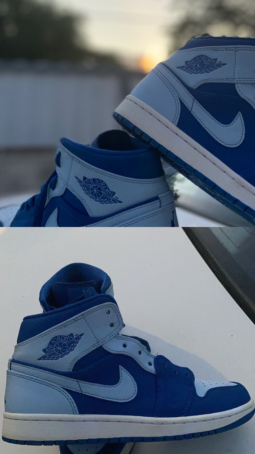 Air Jordan 1 Mid TEAM ROYAL ICE BLUE WHITE