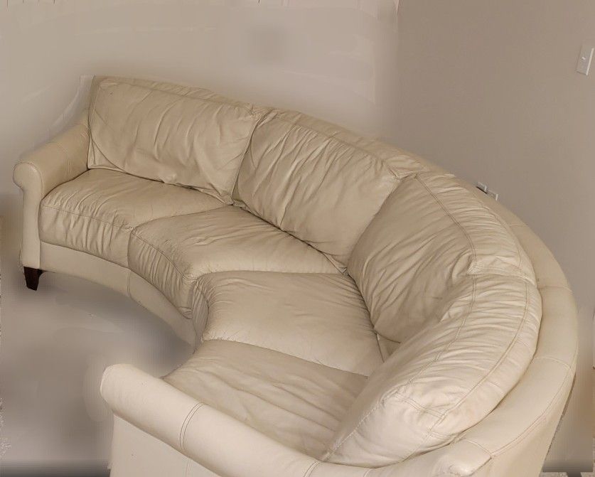 Macy's White Leather Sofa