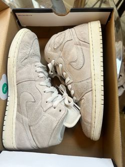Nike Air Jordan 1 Mid - Sail/Light Bone Suede - Size 8 - $30
