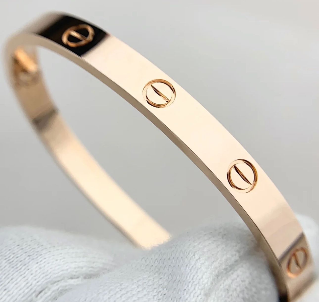 316 Stainless Steel 18 K Gold Plated Simple Elegant Screwdriver Love Bracelet