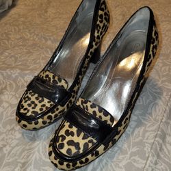 Calvin Klein Brown and Black Heels with Sleek Design