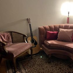 Pink Velvet Vintage Chair