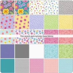 FULL BLOOM Charm Pack (42) 5" squares 100% Cotton quilting Fabric Benartex 