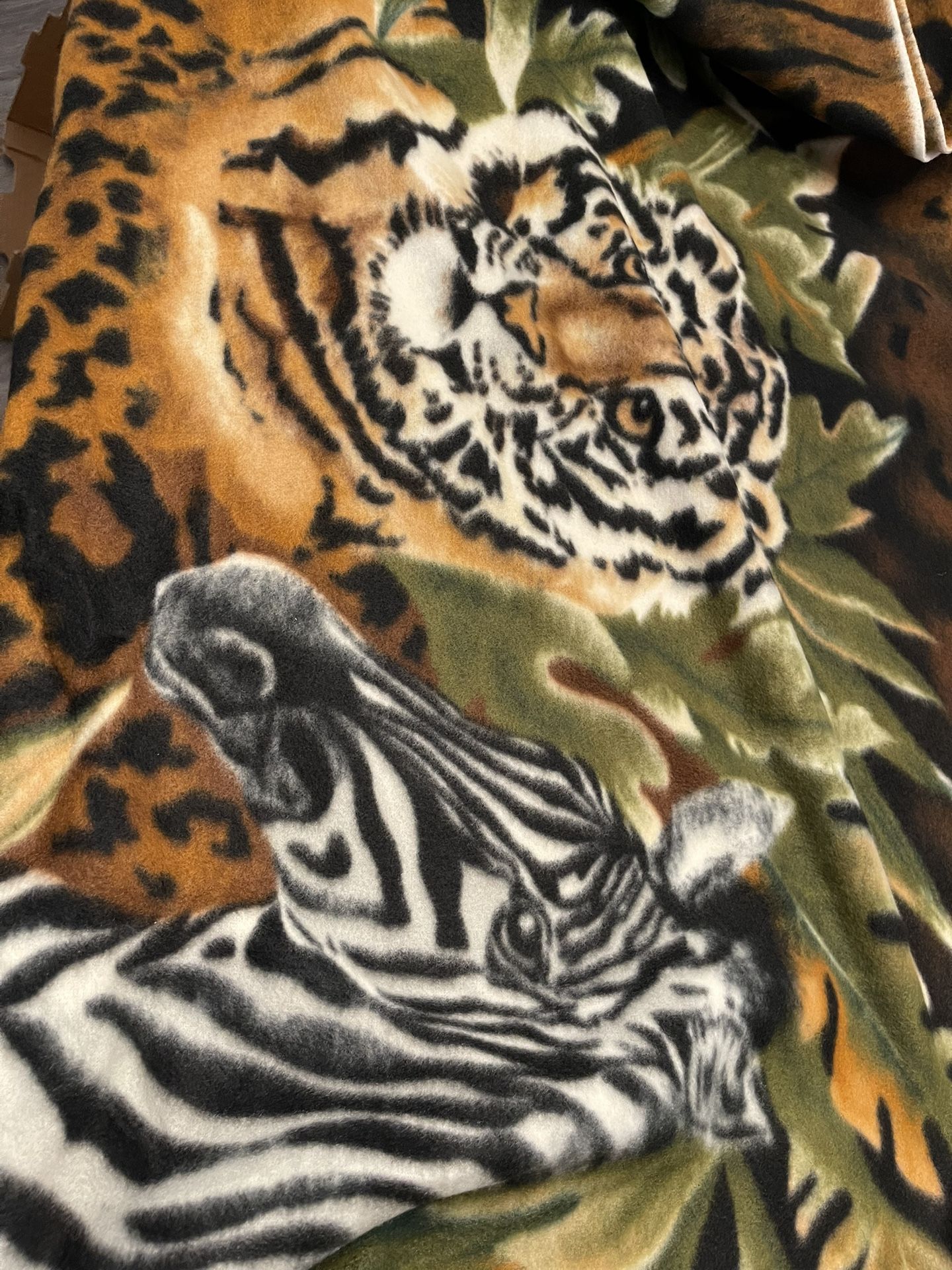 Jungle Fleece Fabric About 2 Yards