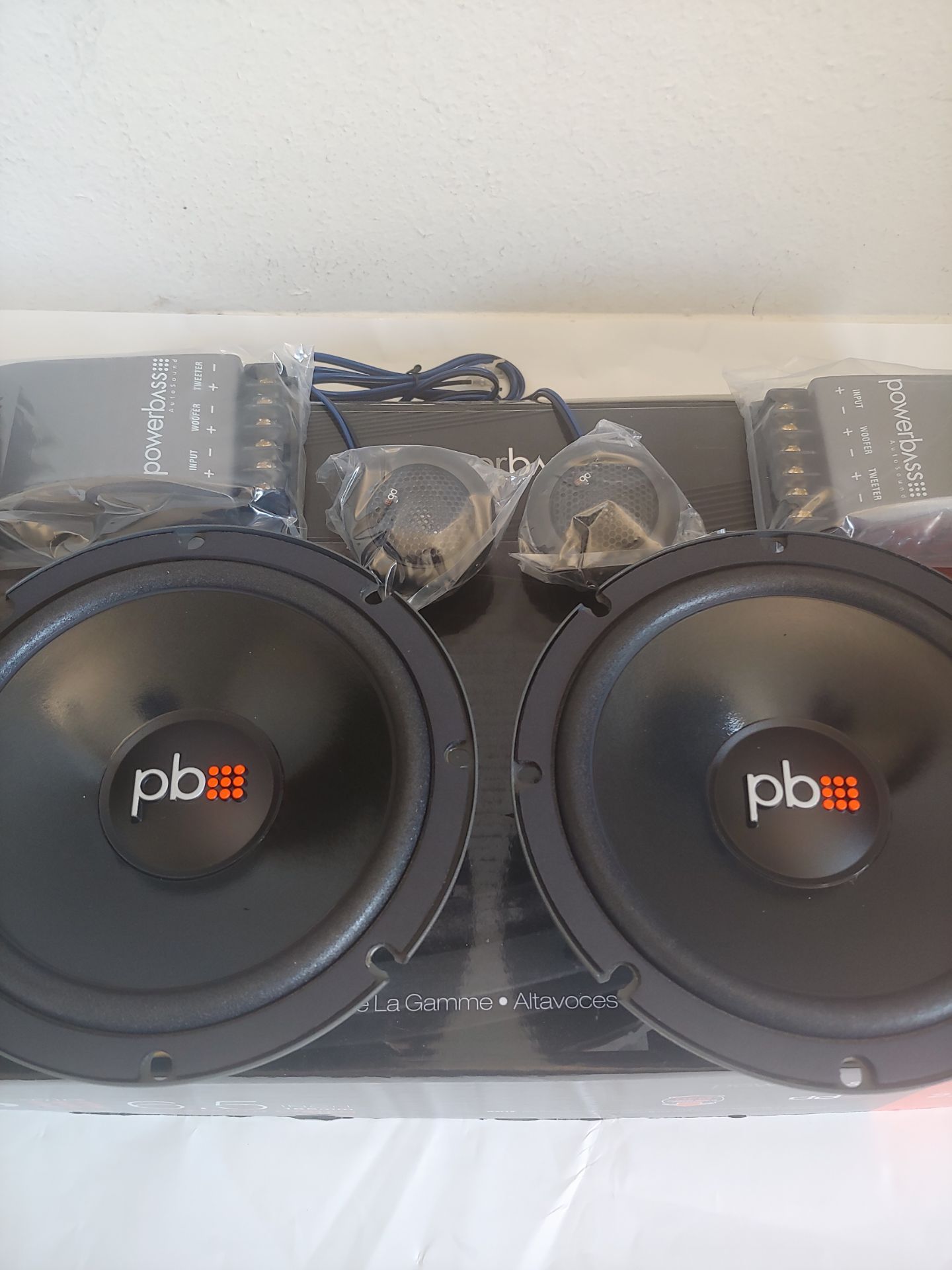 POWERBASS 1 PAIR 6.5" 210 WATTS COMPONENT SET WITH CROSSOVER CAR SPEAKER