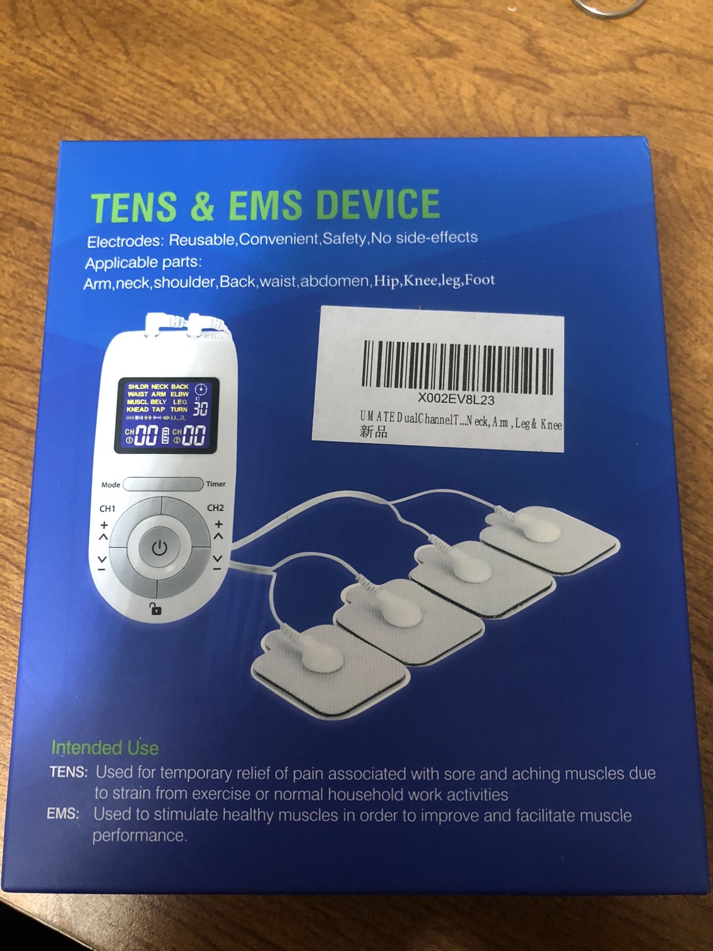 Dual Channel TENS Unit Muscle Stimulator,12 Modes 8 Electrode Pads 40 Level Intensity Rechargeable, Tens Machine for Back, Neck, Arm, Leg & Knee