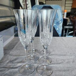 Elongated Crystal Flutes (Set of 5)