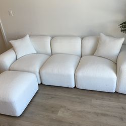 White Teddy Sectional 