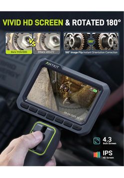 Anykit 210° Two-Way Articulating Borescope, 0.22in Slim Probe Endoscope