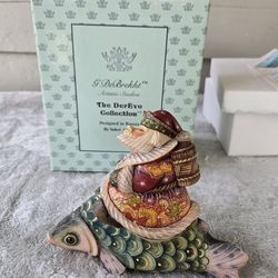 G. DeBrekht The DerEvo Collection Golden Fish Santa. Hand Carved Figurine Russian