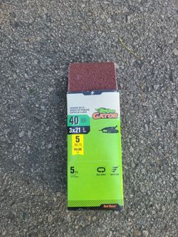 Gator 40 Grit 3x21 Sanding Belts 5-Pack