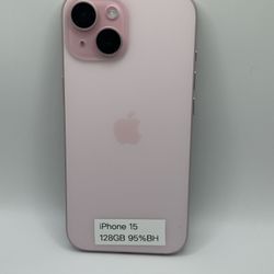 Apple iPhone 15 128GB 95%BH Unlocked Excellent Conditions 
