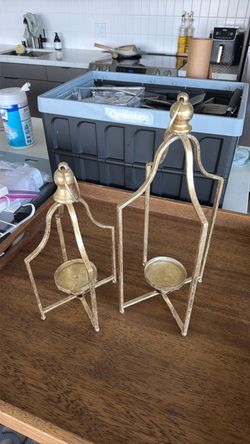 Gold candle holders
