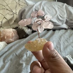 Rose quartz tree